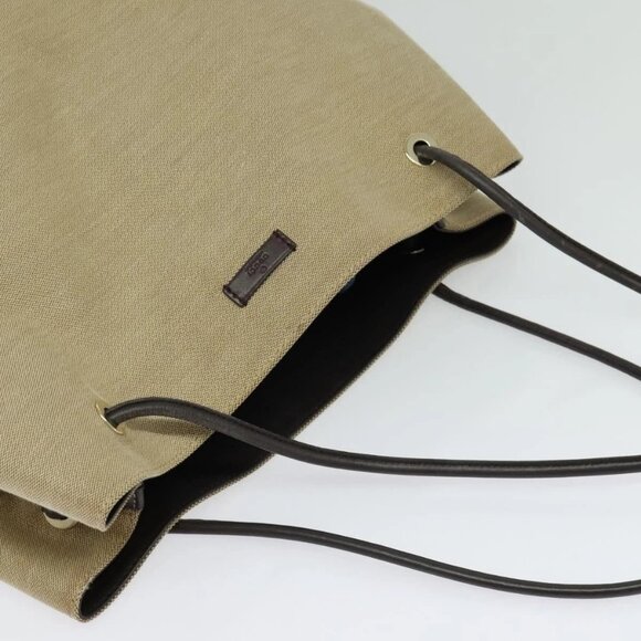 GUCCI Canvas Leather Tote Bag Outlet Beige Gold 257271 Auth 137667 - Picture 7 of 16
